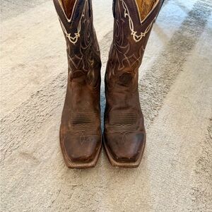 Tony Lama Tan and Brown Leather Boots